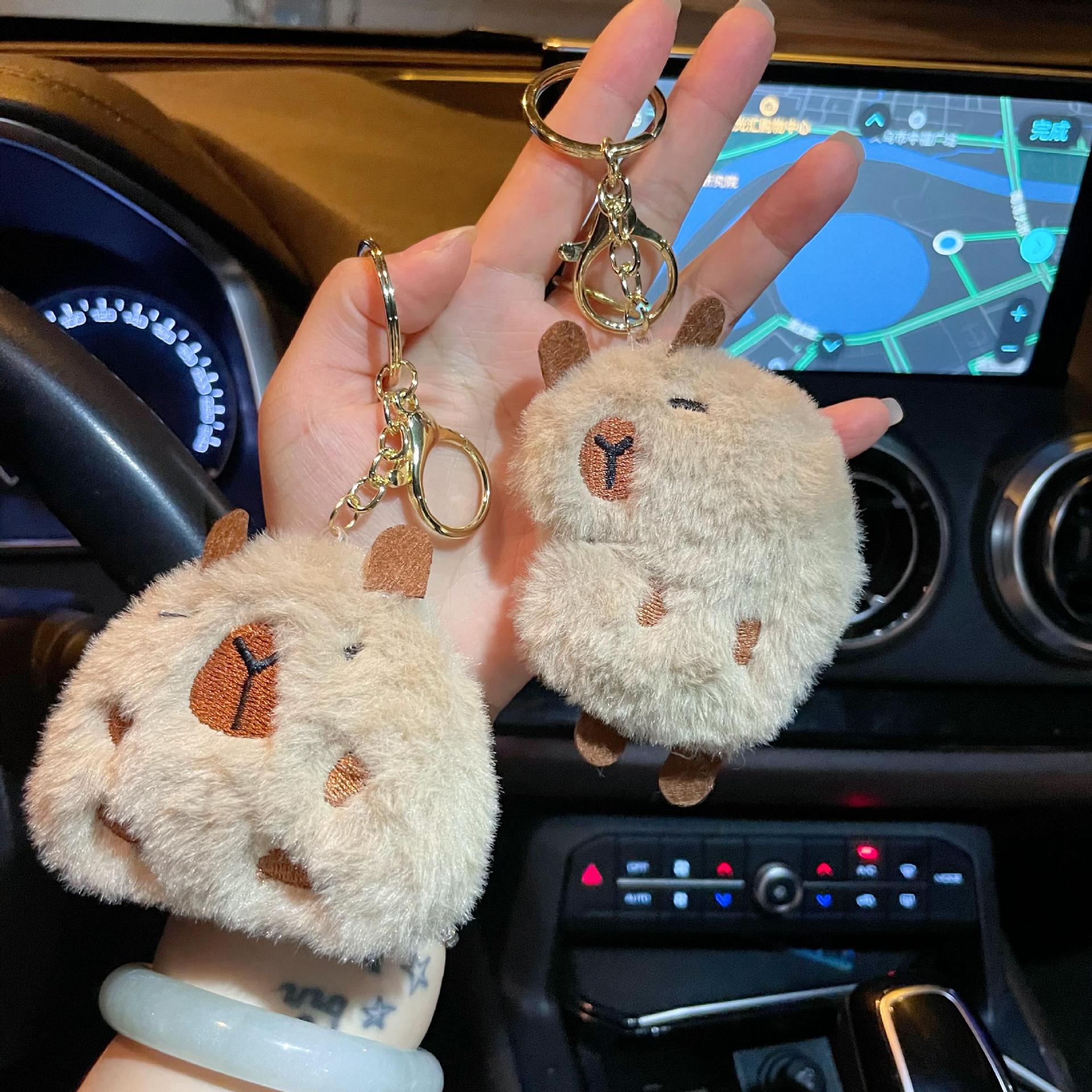 Loveable Kapibala Plush Toy Keychain Doll Doll Bag Plush Pendant Grasp Doll Small Gift