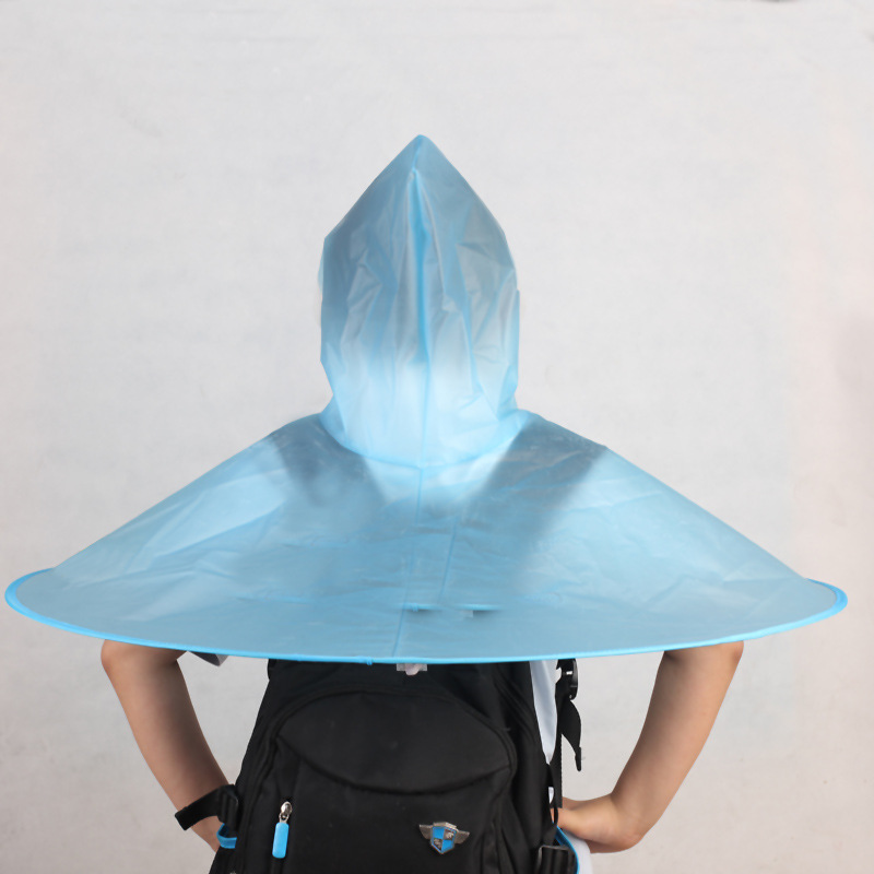 【Xinyiqi】Children's Ufo Raincoat with Head-Mounted Cape Umbrella Hat, Creative Foldable Handleless and Boneless Hat Umbrella