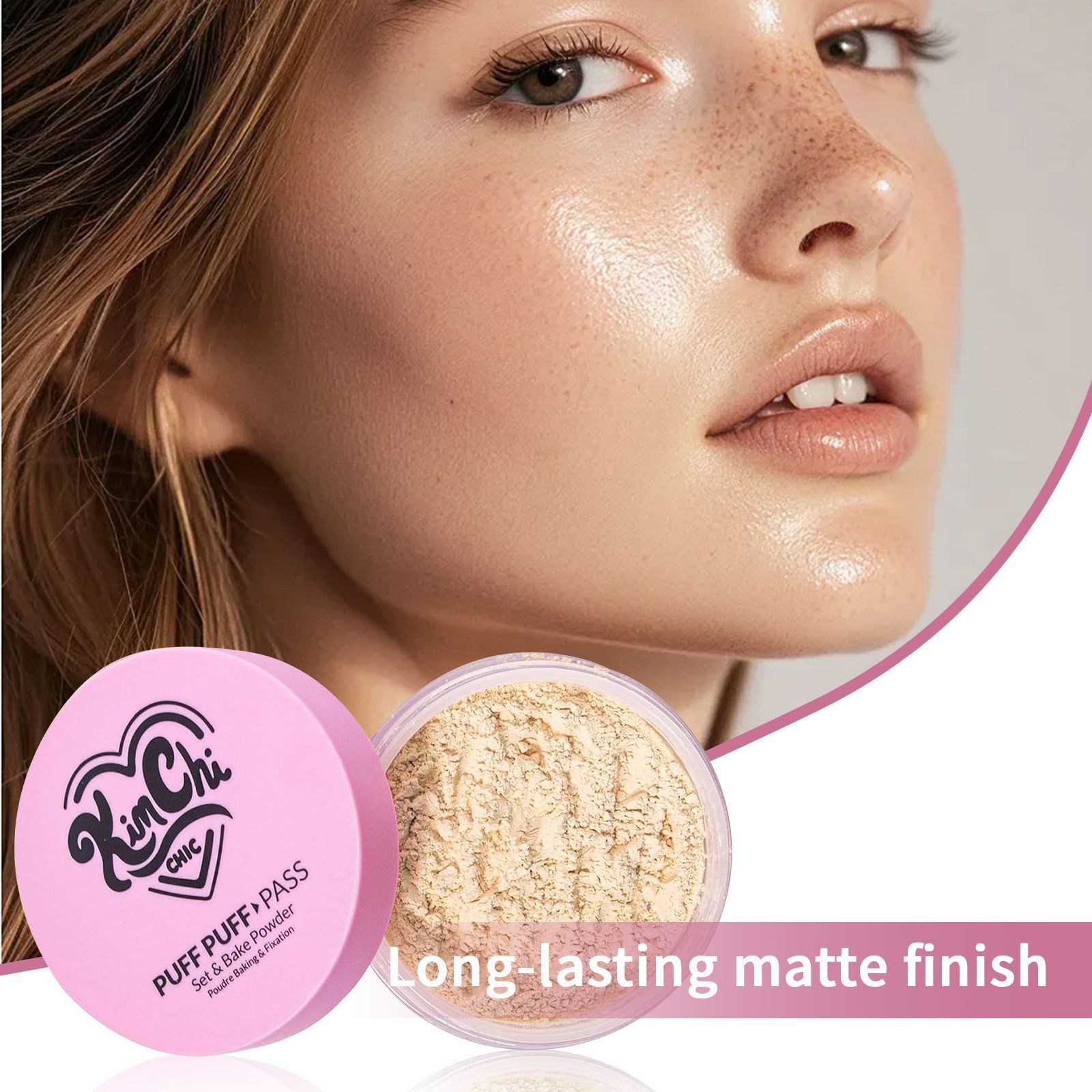 Cross-border Explosions Girl's Heart Oil Control Makeup Powder Lightweight Matte Breathable Facial Makeup Powder