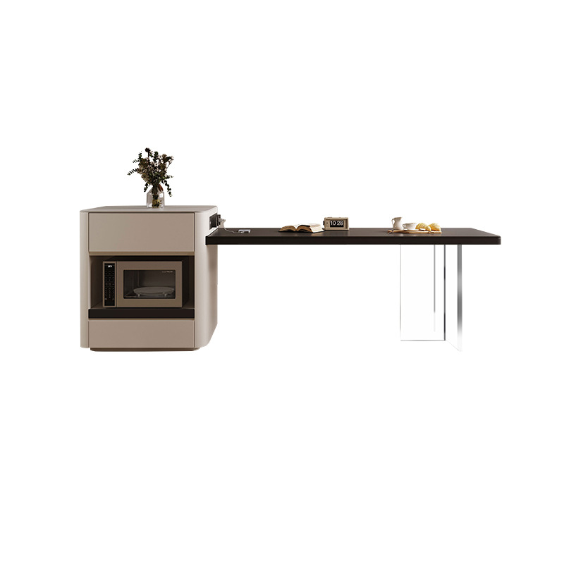 Italian Minimalist Island Table Dining Table Integrated Household Multi-Function Oven New Retractable Slate Suspended Inverted Dining Table