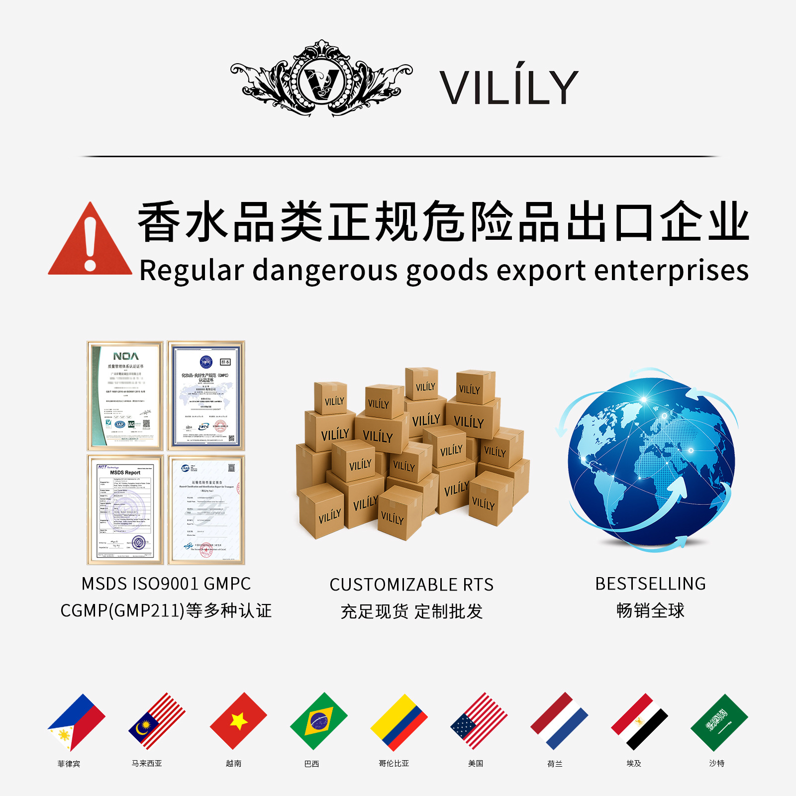 Cross-Border Foreign Trade Perfume Vilily Manufacturer Direct Sales 60ml Formal Hot Product Multi-Country Hot Selling Men's Perfume Wholesale