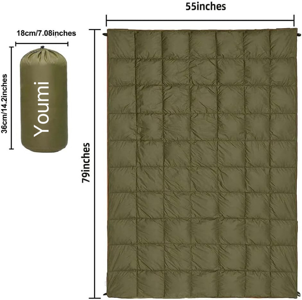 Outdoor Portable down Blanket Multifunctional Shawl Camping Quilt Airplane Blanket Car Camping Blanket Office Nap Quilt