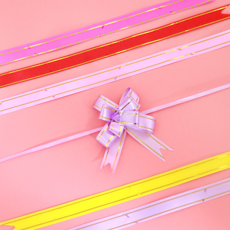 Gift Gold Edge Flower Decoration Boxed Gift Bow Packaging Ribbon Wedding Car Decoration Stereo Flower