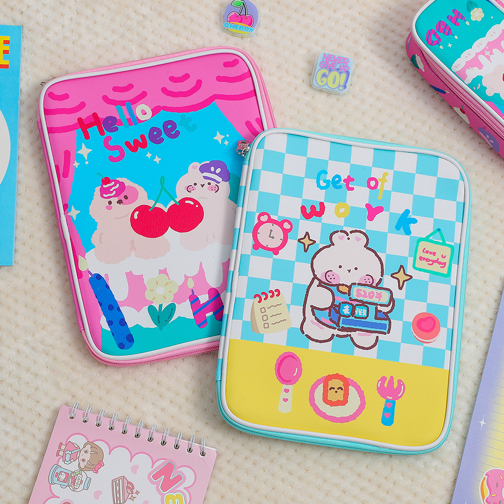 2022 New Cartoon PU Tablet Storage Bag Cute Rabbit ipad Sleeve Girl 11 Inch Tablet Protective Cover