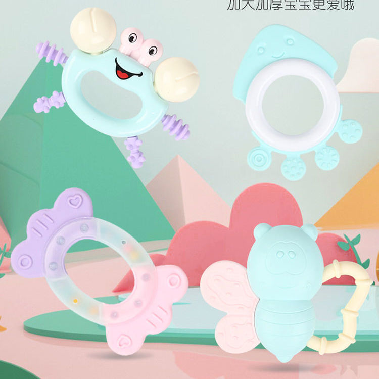 Cross-border infant baby grinding stick early education tooth bite hand grasp tooth glue rattle bed Bell pendant comfort toy manufacturers