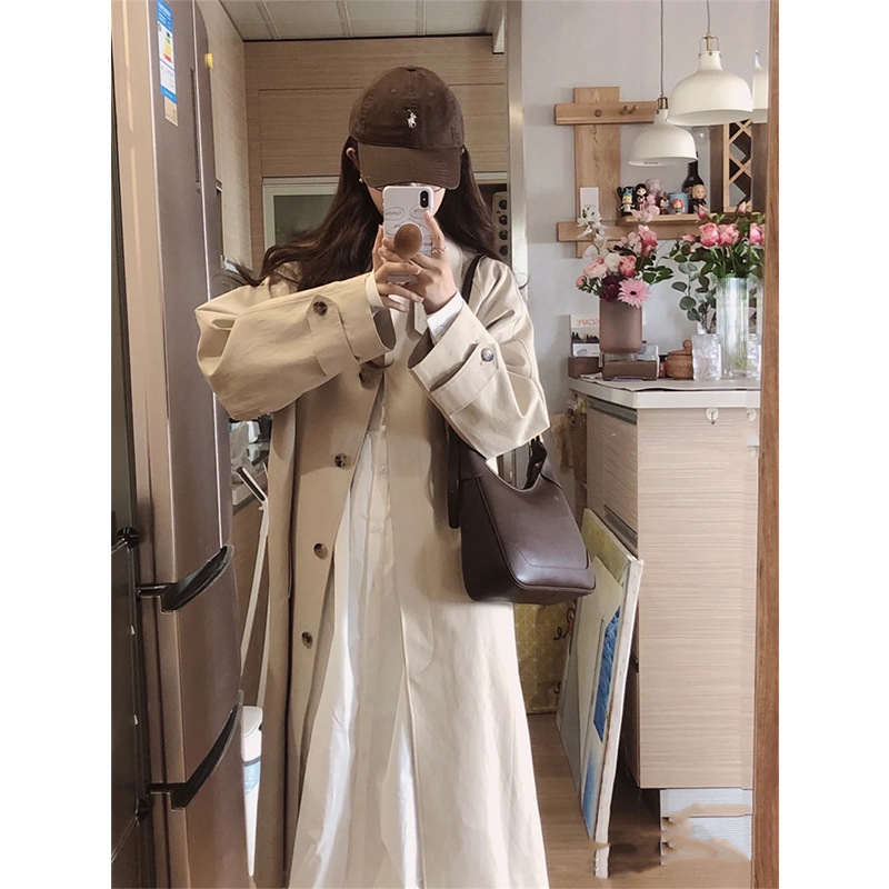 Maternity dress 2023 Spring and Autumn new design sense A- line shirt long skirt small doll skirt pregnant women dress