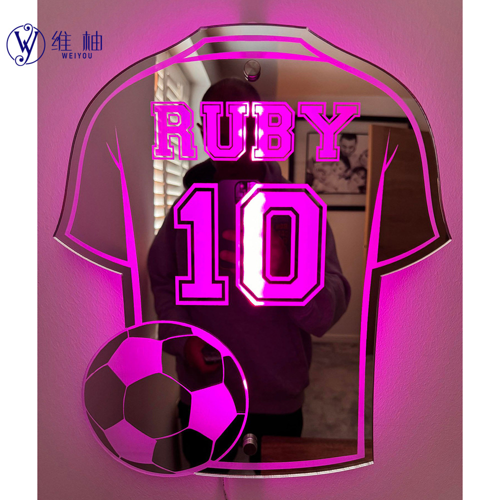 Cross-border 12-color marquee jersey mirror personalized DIY name football jersey number bedroom pendant