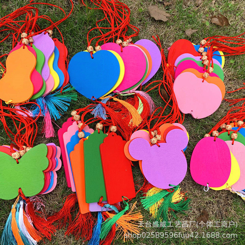 Color love solid wood wish card blessing card creative tag printable LOGO temple scenic message card handwritten