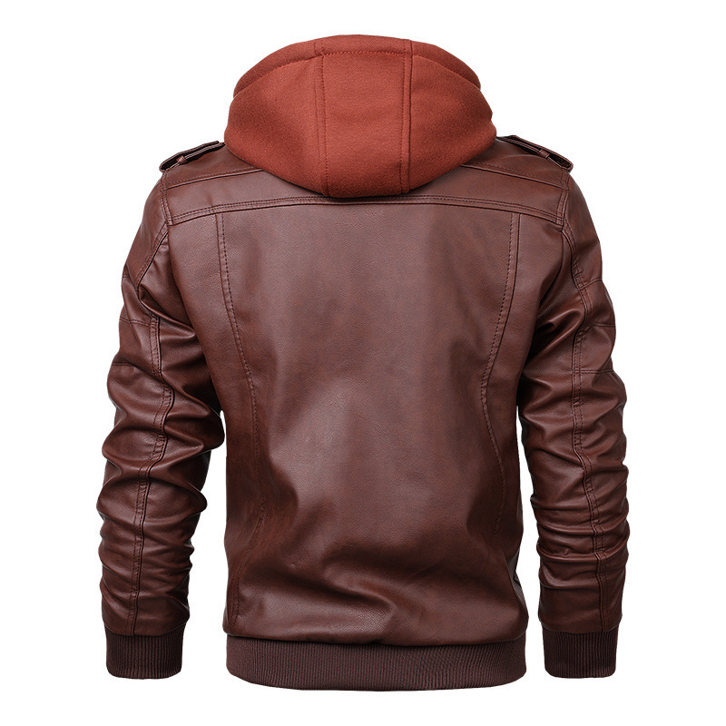 Spring and Autumn 2023 New pu Leather Men's Motorcycle All-match Handsome Jacket Reflective Retro Casual Fashionable Jacket