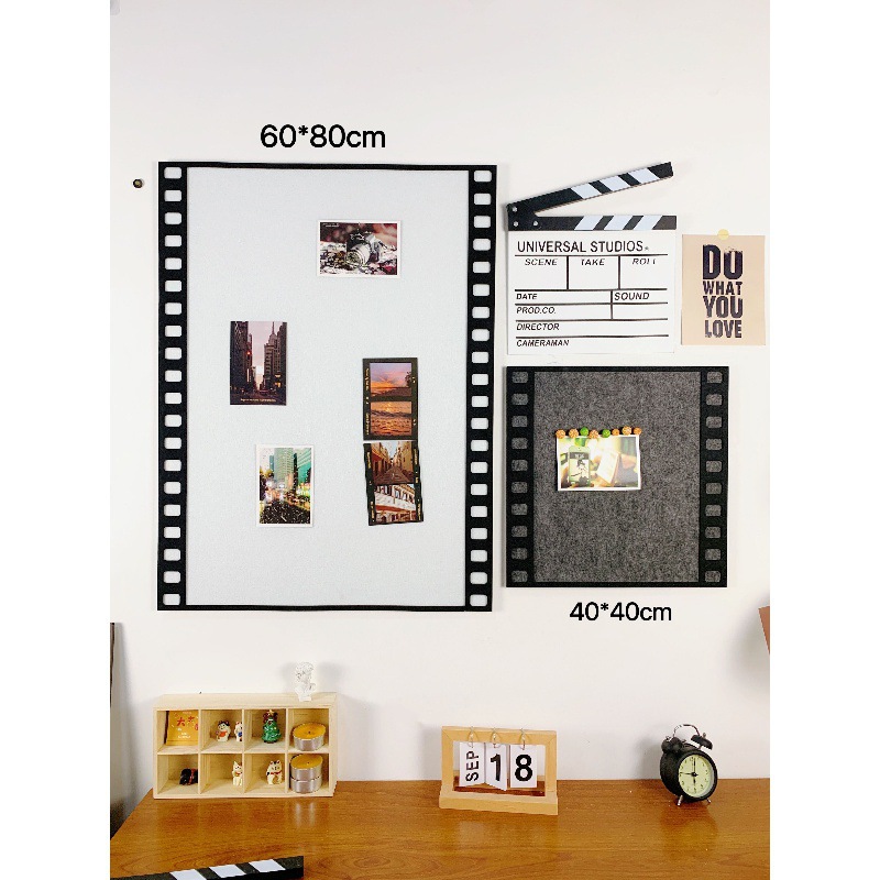Photo Wall Combination Photo Frame Felt Board Film Photo Wall Punch-free Background Wall Living Room Bedroom Shop Decoration
