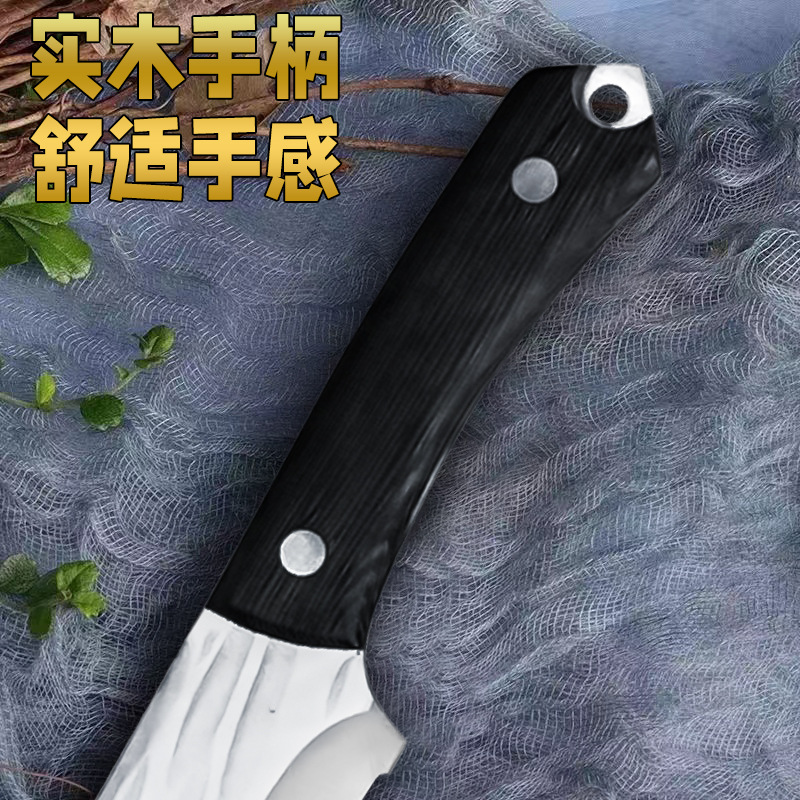 Handmade forged stainless steel meat cutting knife sharp knife split butcher pig killing knife bone cutting knife Yangjiang handle meat knife
