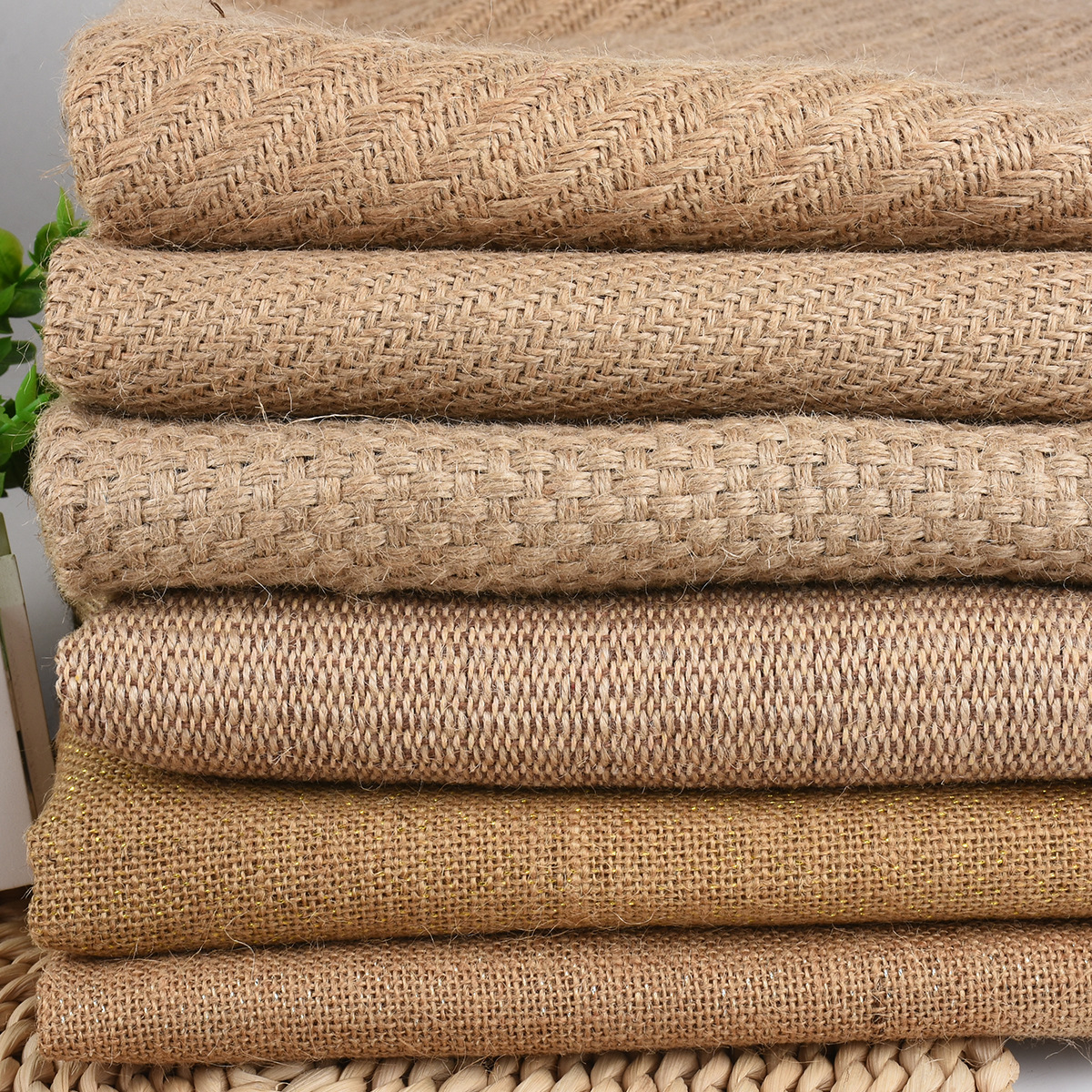 Source factory direct jute cloth bags handbag fabric photography background cloth retro jute tablecloth