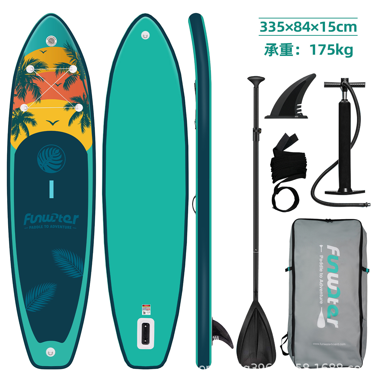 Funwater Paddle Board Surfboard Double-Layer Sea Floating Board Stand-Up Sup Paddle Board Water Source Factory