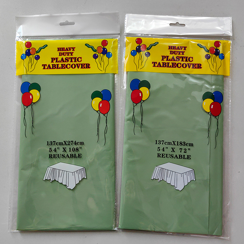Factory supply disposable party tablecloth PE plastic cloth birthday dessert table solid color tablecloth 137*274cm
