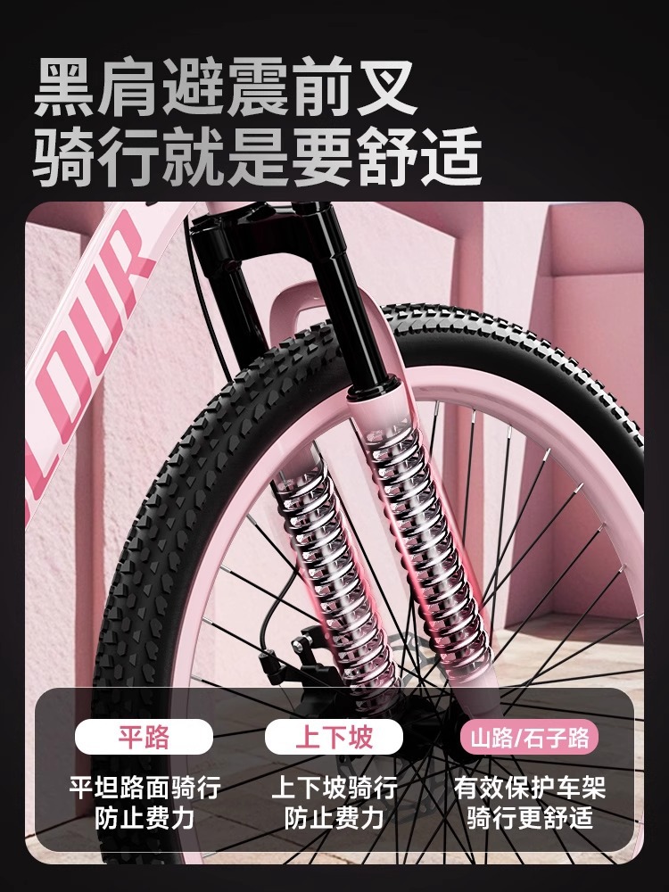 Mountain Bike Adult Female Variable Speed Youth Highway Campus Shock Absorbing Bicycle 24 Inch Male Junior High School Student