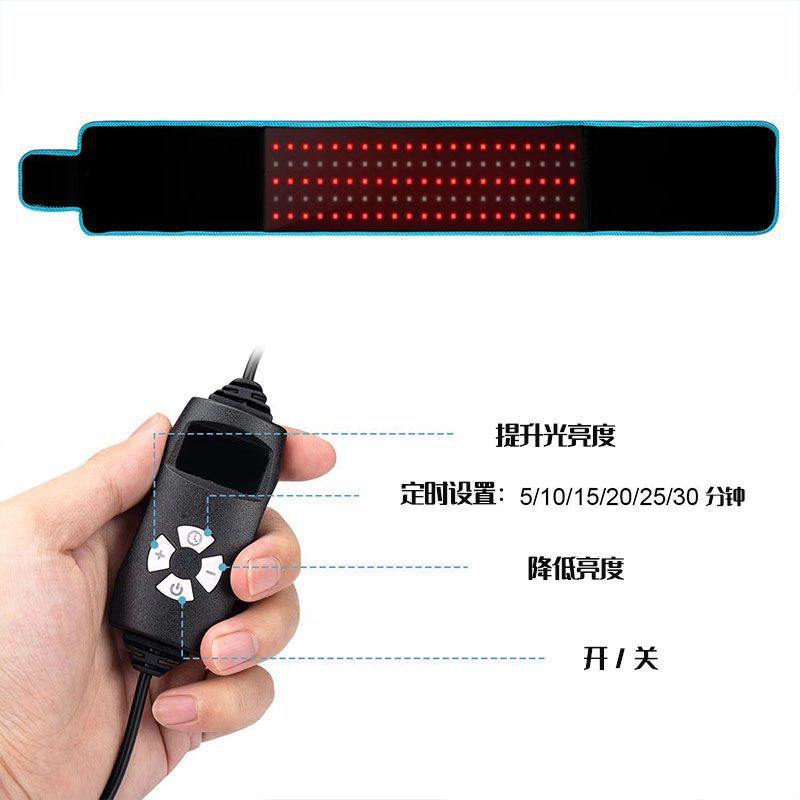 Cross-border Explosive Red Light Physiotherapy Belt Electric Heating Belt Controller Physiotherapy Belt Hot Compress Warm Stomach Warm Palace Belt