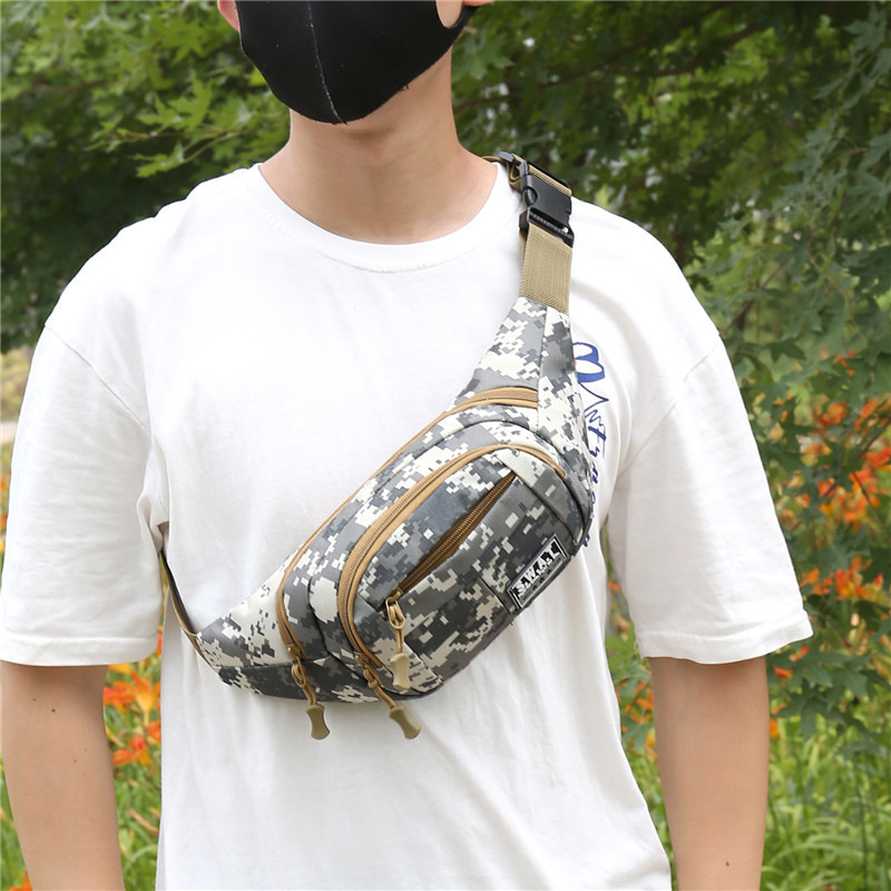 New Men's Waist Bag Mobile Phone Bag Multifunctional Sports Casual Men's Bag Outdoor Camouflage Shoulder Crossbody Bag Chest Bag
