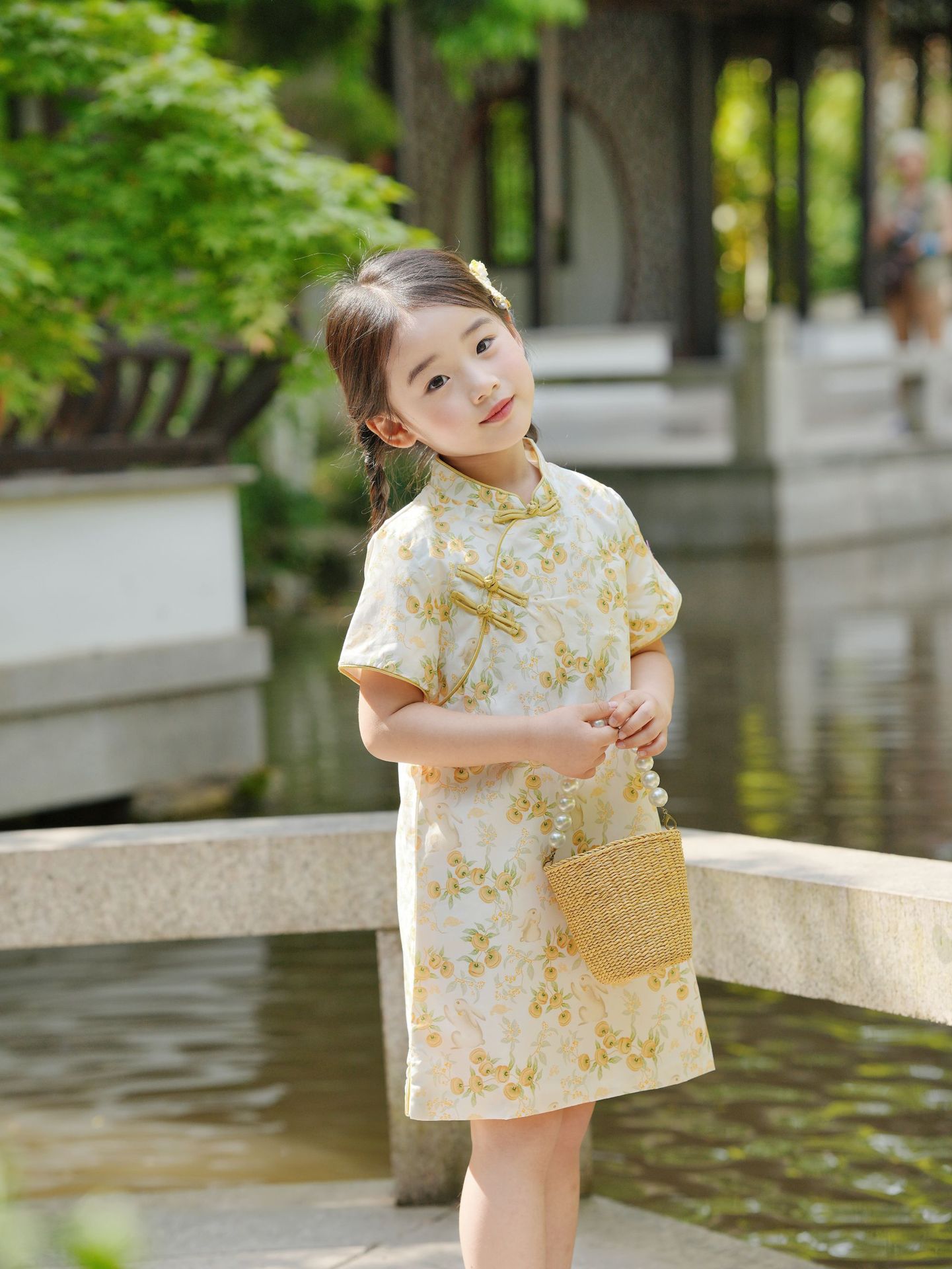 Girls' Cheongsam dress Summer 2025 New Children's Chinese Style Hanfu New Chinese Sister and Brother Clothes for Little Girls
