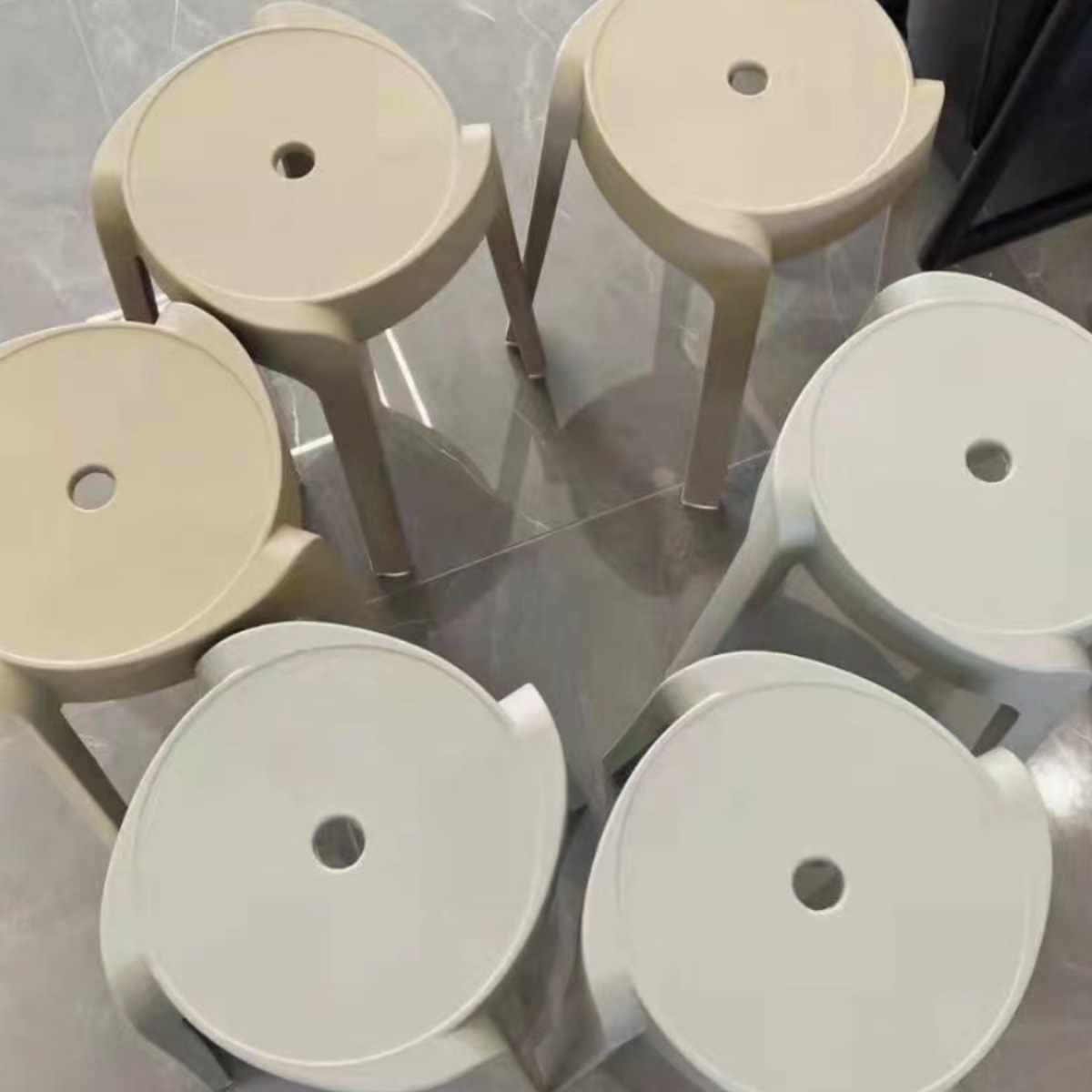 Extra Thick Cyclone Stool for Home Living Room High Stool Stackable Modern Simple Round Stool Plastic High Stool Dining Table Chair