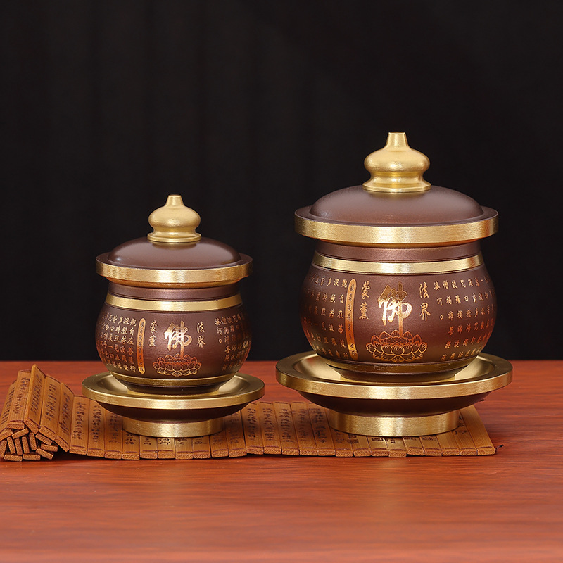 Household Indoor Copper Alloy Water Cup Buddha Cup for Guanyin God of Wealth Immortal Tao Lotus Water Cup Direct Sales