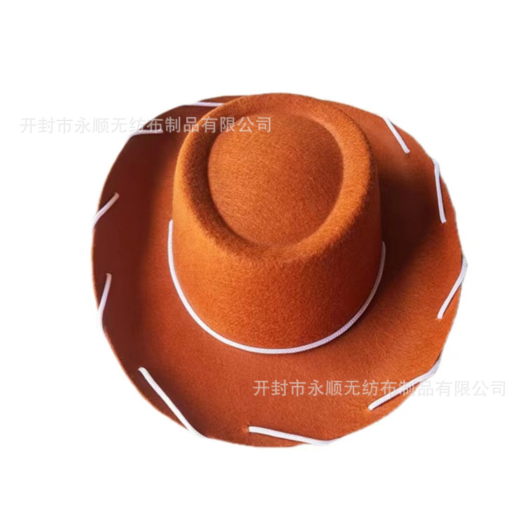 Factory wholesale brown rope cowboy hat Western big hat performance hat non-woven red rope wide brim felt hat
