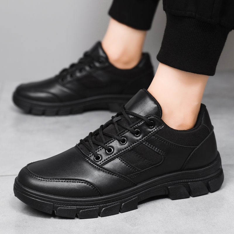 Men's Shoes 39-46 All Black Training Outdoor Training Shoes Patrol Security Casual Duty Waterproof and Stain-Resistant Work Shoes for Men