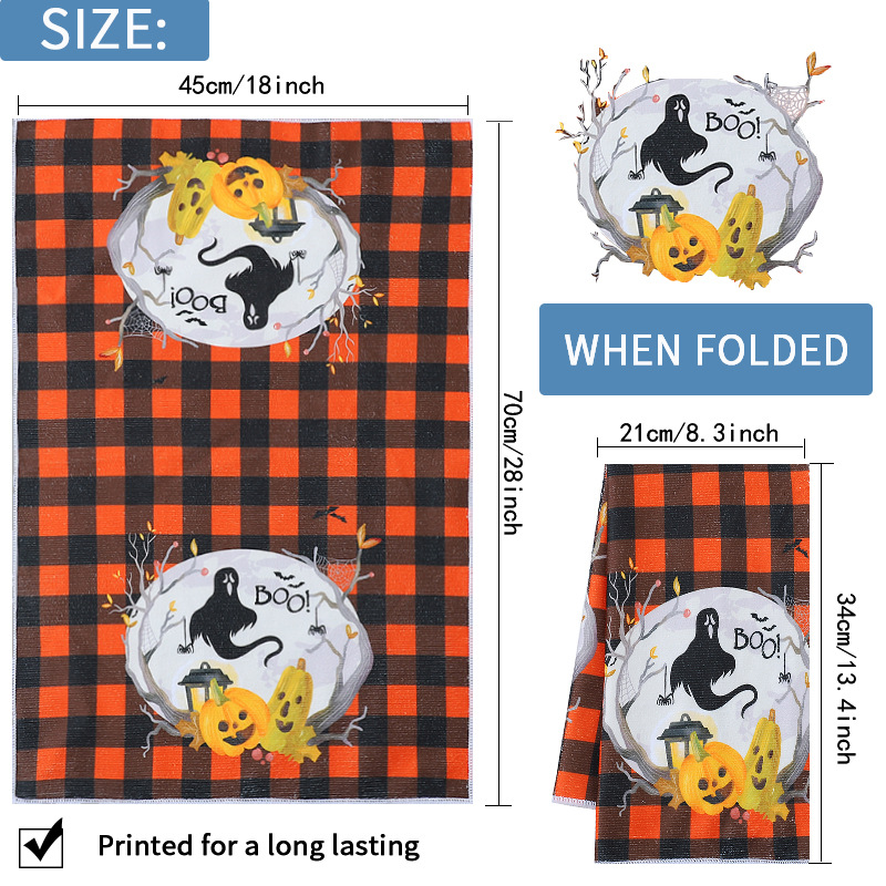 Amazon Tea Towel Customized Microfiber Printed Kitchen Towel Foreign Trade Order Vacuum Packaging