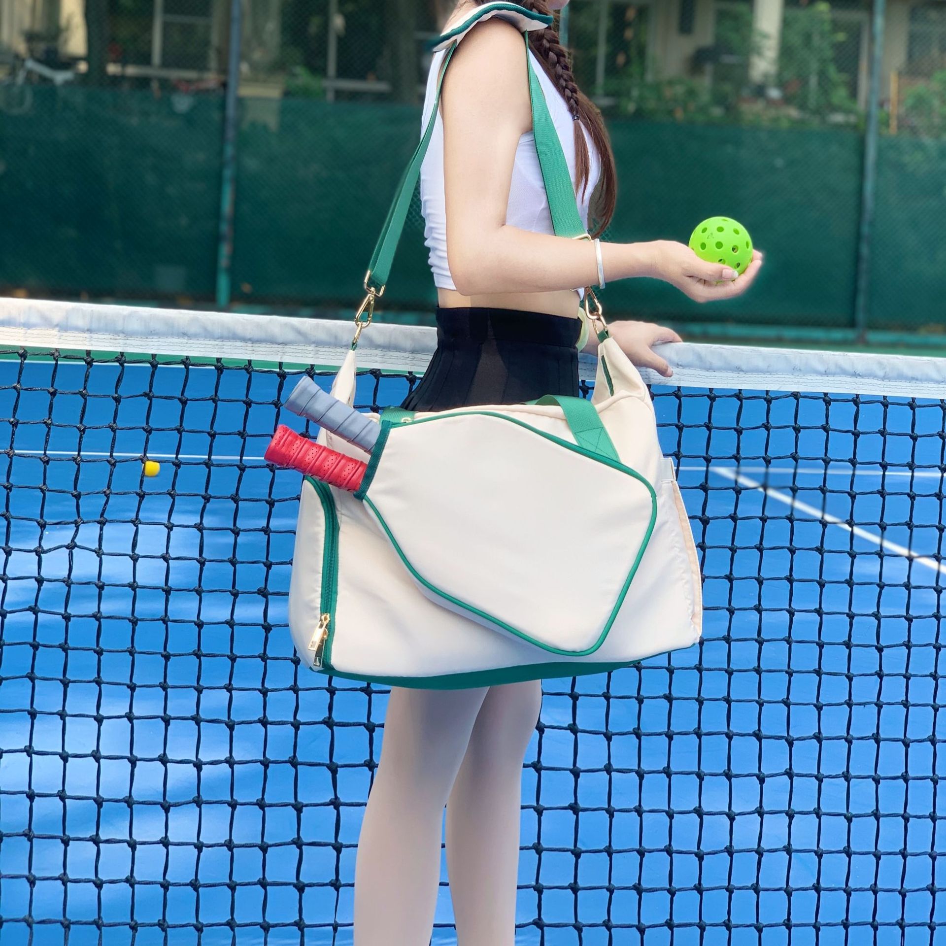 In stock diving material tennis racket bag portable messenger bag striped printing outdoor sports bag peak racket bag wholesale