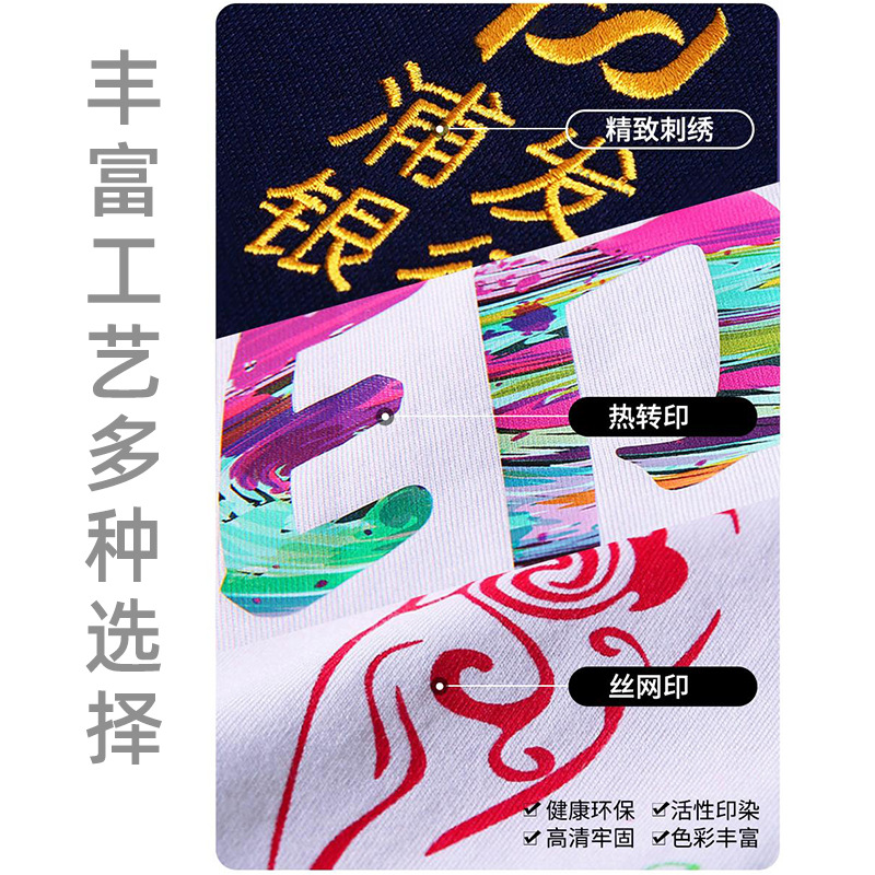 Pure Cotton T-Shirt Custom logo Round Neck Short Sleeve Enterprise Work Clothes Printing Class Clothes Party Clothes Advertising Culture Shirt diy