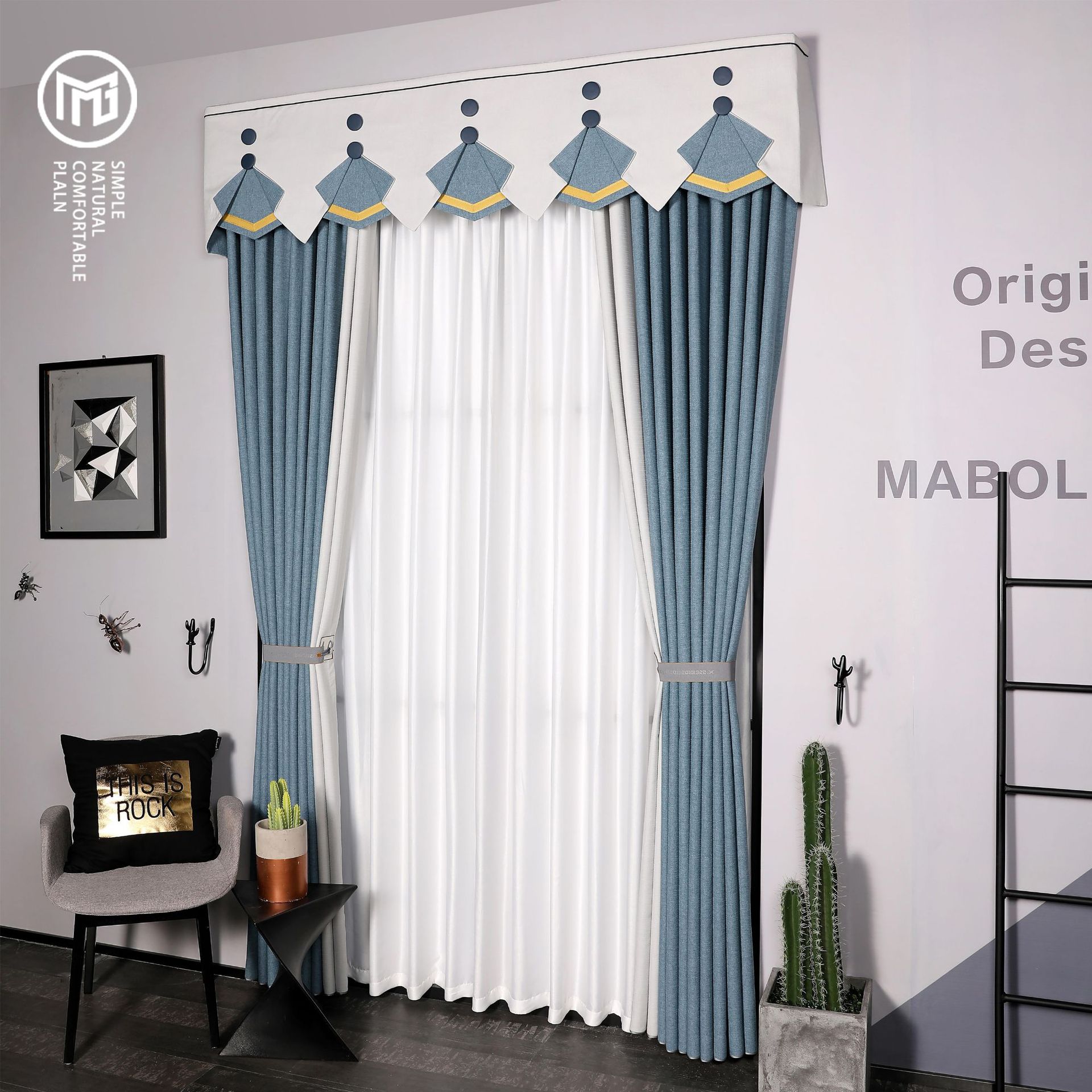 Full shading living room new Chinese curtain fabric finished wholesale one free shipping