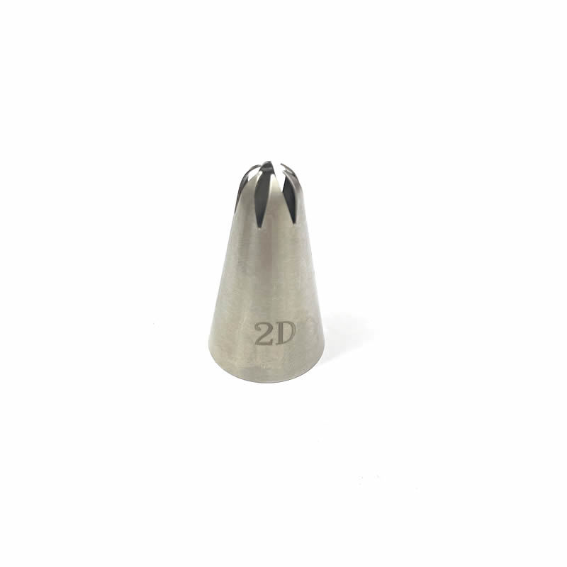 2D 6-tooth pastry nozzle 25MM caliber 304 seamless stainless steel cookie cake decoration nozzle baking DIY tool