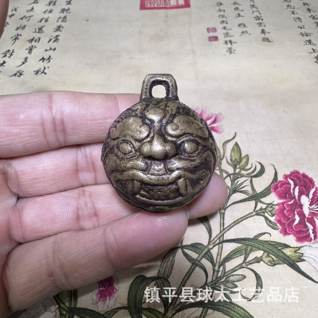 Оптовая продажа, колокол для собак, медный колокол с головой тигра