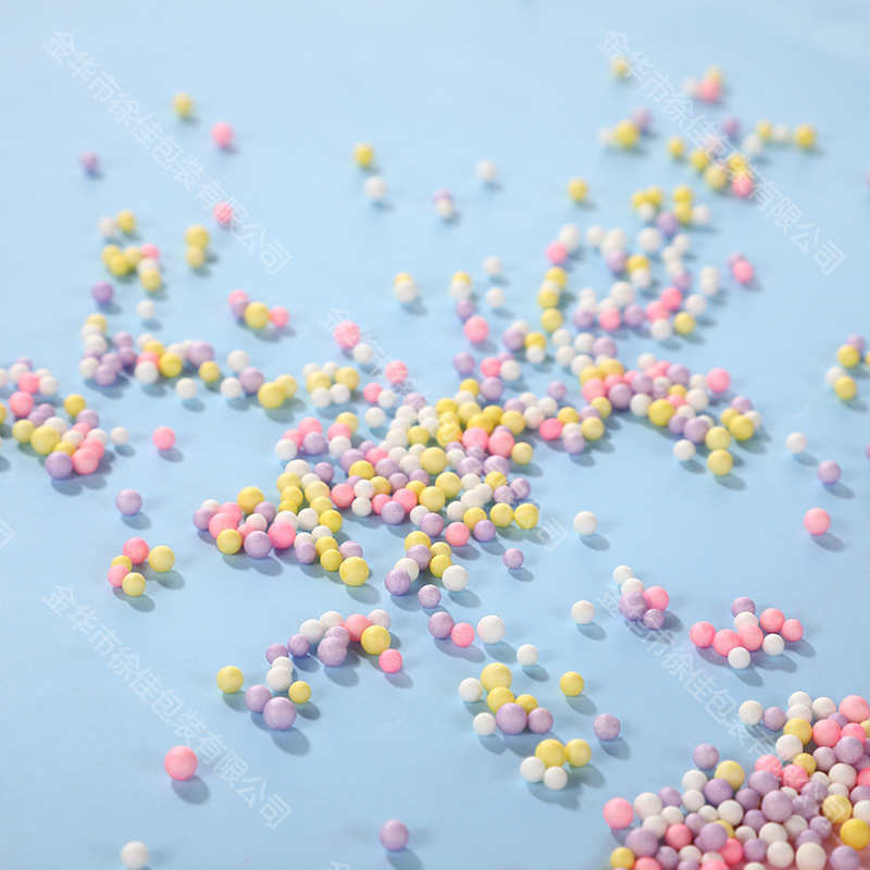 Macaron foam flow planet gift box filled particles 2-4mm color foam ball factory wholesale 1g pack