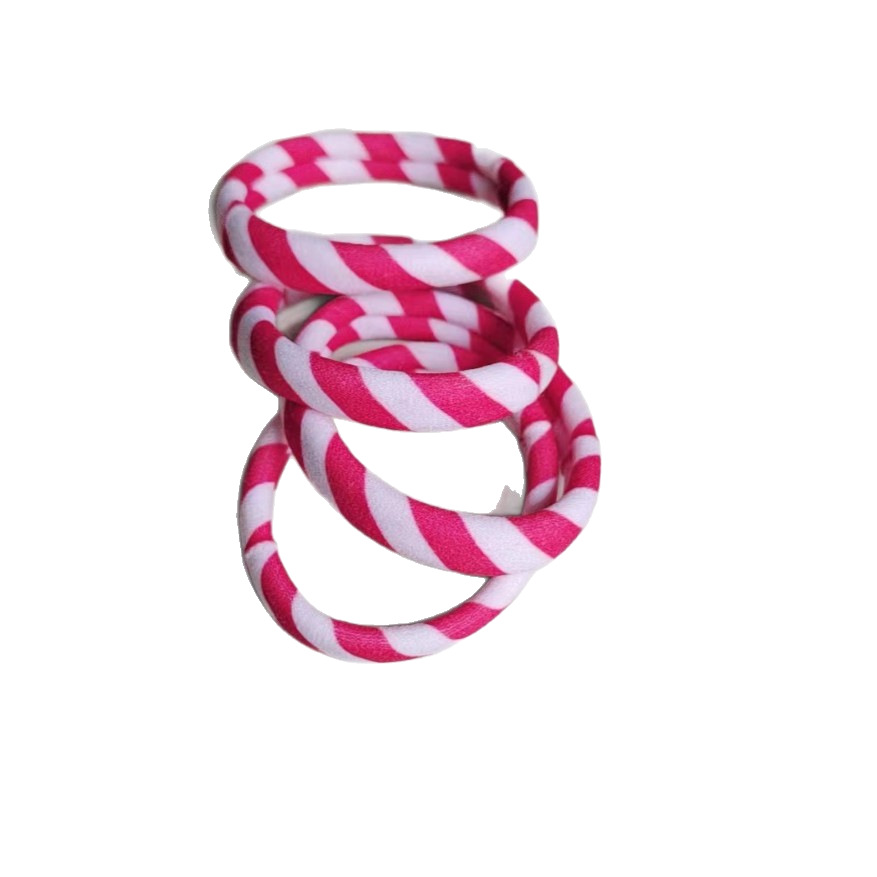 4cm Colorful Nylon Printed Hair Band Rubber Band Women's Korean Style High Elastic and Durable Towel Ring Simple Hair Accessories Headband