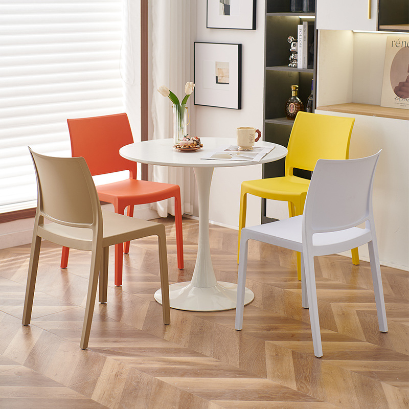 Internet Celebrity Modern Plastic Dining Chair Thickened Adult Plastic Chair Stackable Dining Chair Outdoor Leisure Chair Home Backrest Chair