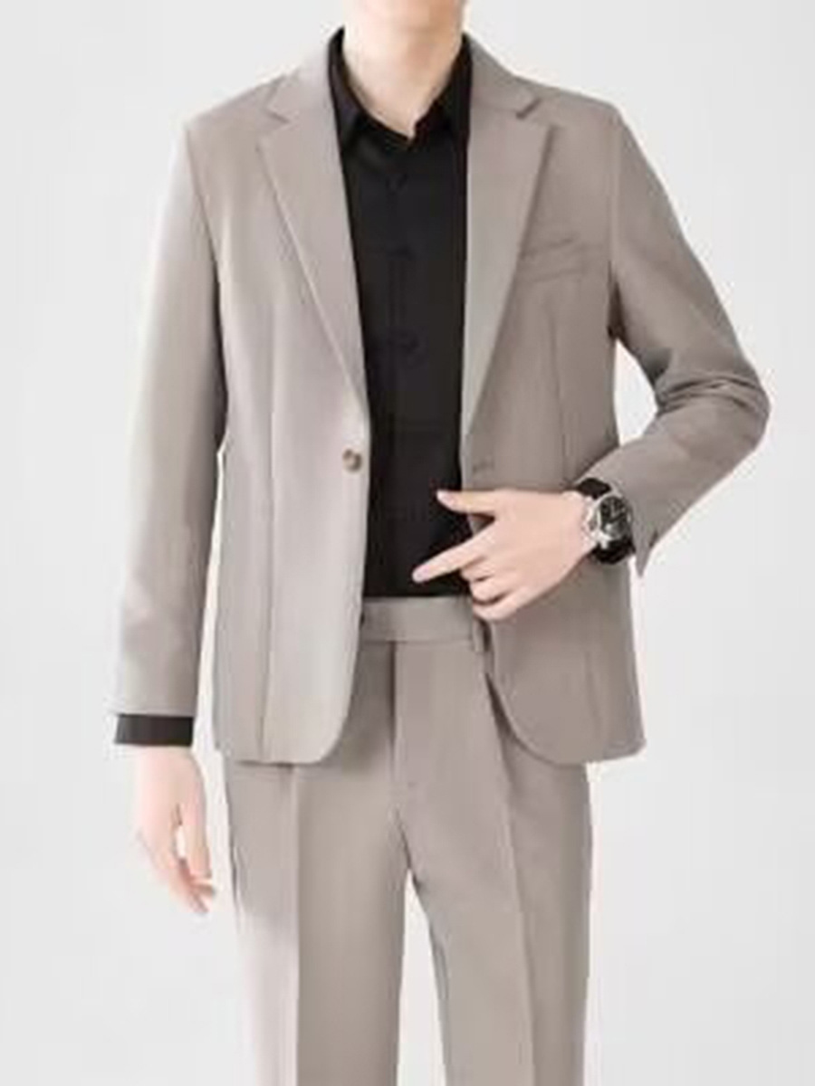 Suit Suit Men's Slim Business Casual Professional Formal Suit Jacket College Student Interview Best Man Groom Dress