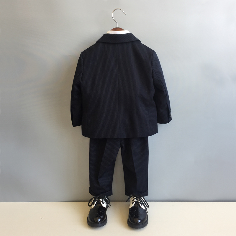 Boys' Suit New Autumn and Winter Flower Girls' Wedding Dress Performance Clothing Small and Medium-sized Children's British Performance Clothing Baby One-year-old