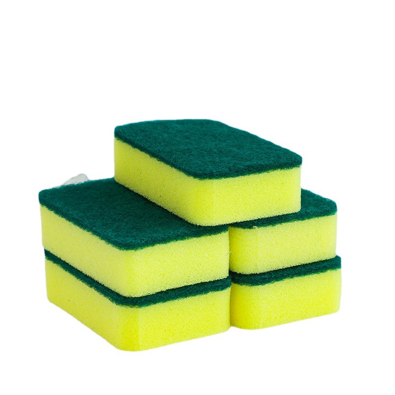 Factory wholesale double-sided sponge wipe high density dishwashing sponge kitchen cleaning sponge block brush pot cloth dishwashing cotton