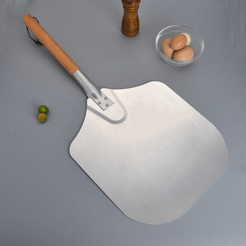 Folding Aluminum Pizza Shovel Wooden Handle Detachable Transfer Pizza Shovel Large New Style Cake Pizza Shovel Baking Tool