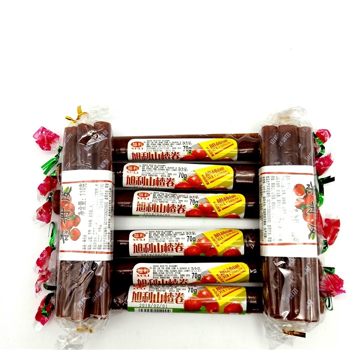 Xuli 60g Hawthorn Roll Fruit Peel Sweet and Sour Hawthorn Snacks Candied Casual Childhood Snacks 120 Pieces in a Box