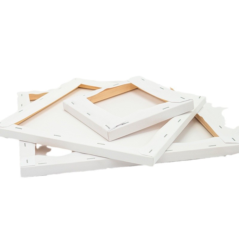 Cross-border drawing board art raw gouache painting room diy acrylic oil painting frame white cloth linen fine grain oil painting board solid wood frame