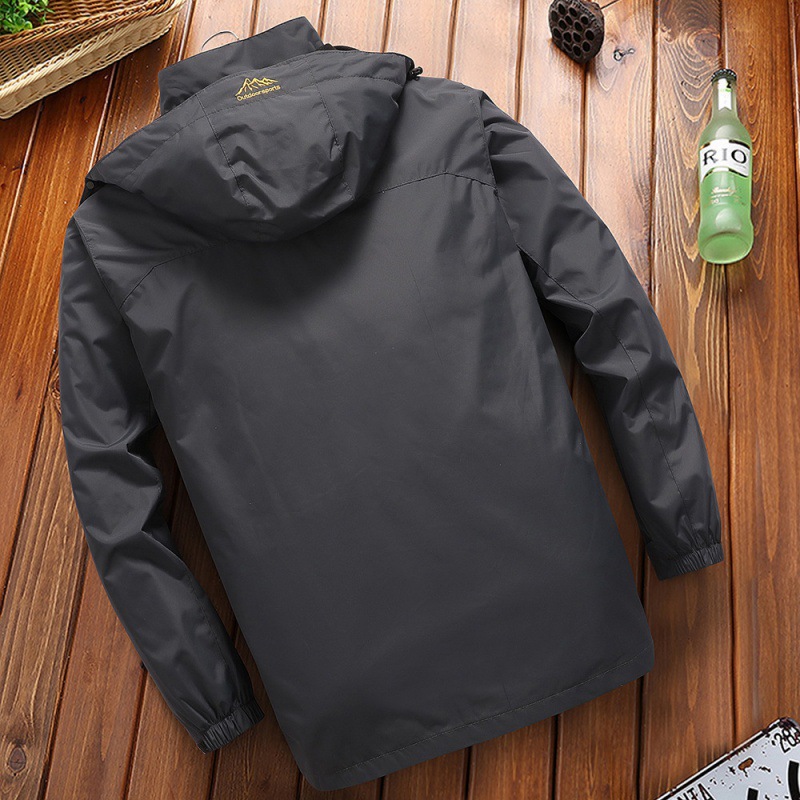 Factory Approved Autumn Outdoor Sports Mountaineering Suit Loose plus size Single Layer Jacket Men's Windproof Jacket