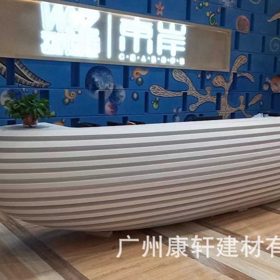 Acrylic Artificial Stone Manufacturers Customized Artificial Stone Special-Shaped Reception Desk, Hotel Bar, Front Desk,