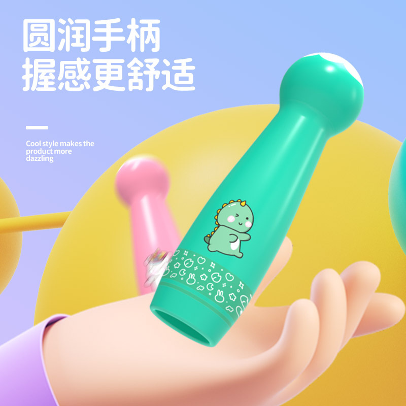 Children's Beginners Skipping Rope Kindergarten Primary School Entrance Examination Exercise Supplies Cartoon Pattern Coarse Cotton Rope Skipping Rope