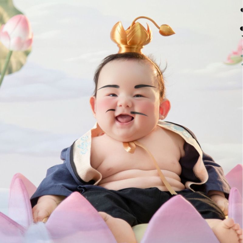 Taiyi Zhenren Cosplay 100-Day Birthday Photo Shoot Outfit, Nezha 2: the Magic Child's Sea Adventure Children's Photography Costume