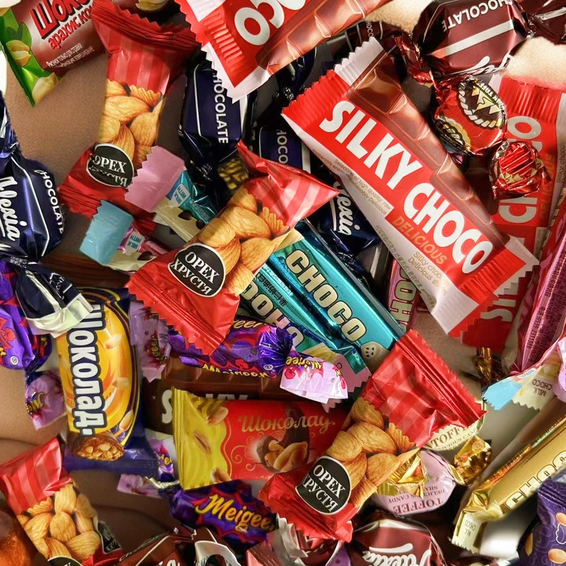 Wedding candy Russian flavor chocolate purple candy toffee mixed wholesale annual gift bag casual candy