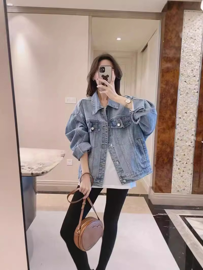 Новая короткая джинсовая куртка в корейском стиле, весна и осень 2024, модная