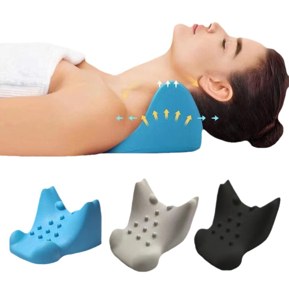 Cross-Border Wholesale Pu Self-Skinning Massage Pillow Traction Pillow Cervical Spine Stretching Massage Pillow Neck Physiotherapy Massage Pillow