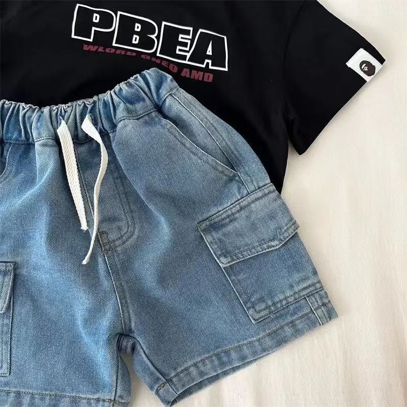 Summer New Boys' Denim Shorts Thin Outer Wear Triple Pants Casual Children's Pants Little Boy's Hot Pants 2025