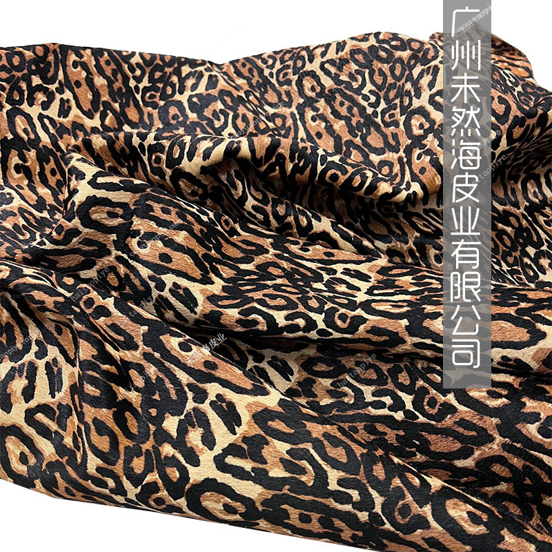 Sexy Big Leopard Print Horse Hair Printed Genuine Leather Designer's First Choice Fabric Hot Style